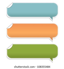 3 Speech Bubble Frames, Isolated On White Background, Vector Illustration