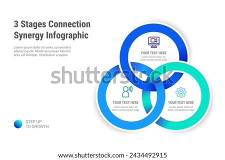 3 Stages Connection Synergy Infographic