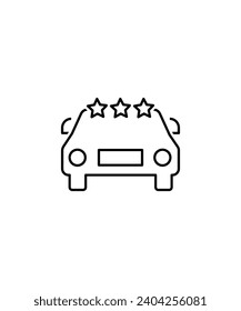 Icono de coche de 3 estrellas, icono de mejor línea vector.