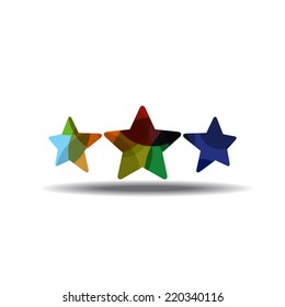 3 Star Colorful Vector Icon Design