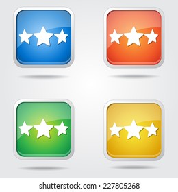 3 Star Colorful Vector Icon Design