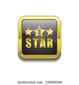 3 Star Gold Vector Icon Button