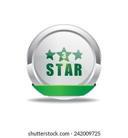 3 Star Green Vector Icon Button