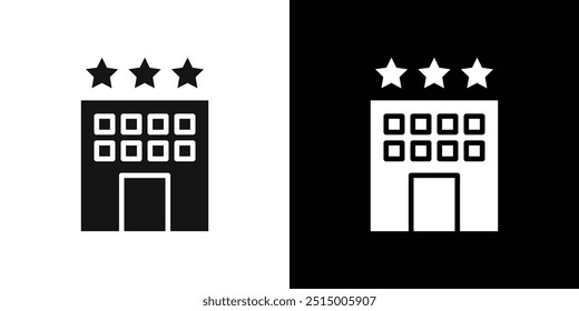 3 star Hotel icon Flat fill set collection
