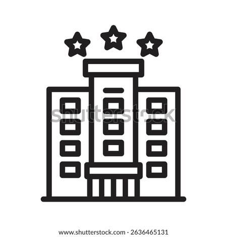 3 star Hotel icon Thin line illustration