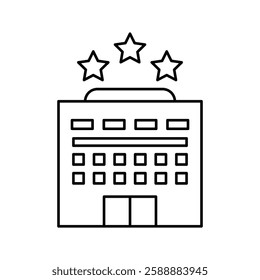 3 star Hotel icon Vector logo set flat
