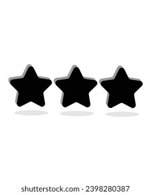 icono de 3 estrellas, mejor icono plano vector.