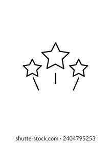 3 Sterne Symbol, Vektorsymbol der besten Linie.