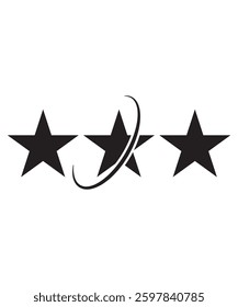 3 star icon, vector best flat icon.