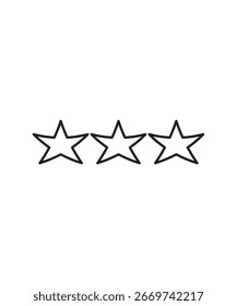 Icono de 3 estrellas, el mejor ícono de línea de Vector.