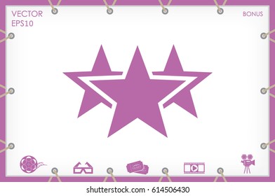 3 star icon vector illustration eps10. Isolated badge for website or app - stock infographics