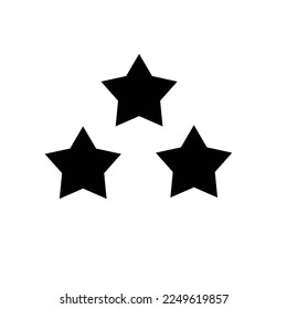 The 3 star icons form a triangle. Vector illustration