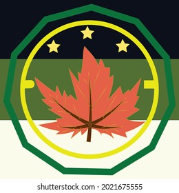 3 star and leaf image logo