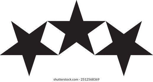 design de logotipo de 3 estrelas, ícone, símbolo, arquivo de vetor 