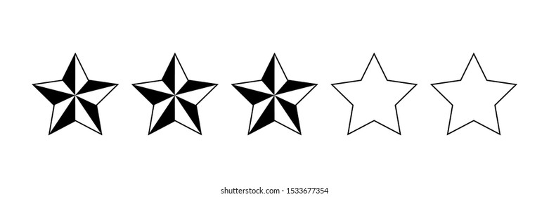 3 star old school style icon vector