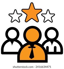 3 star and 3 person symbolizing employee of the months