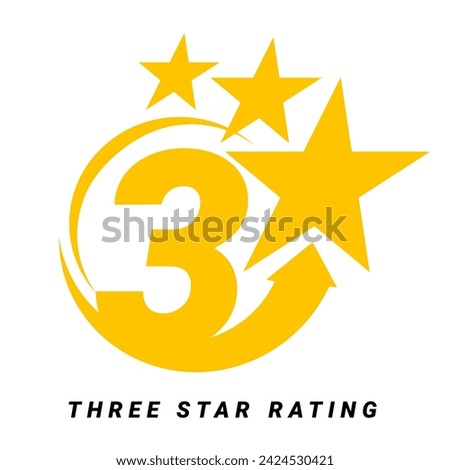 3 star rating. three star Symbol or emblem. vector illustration