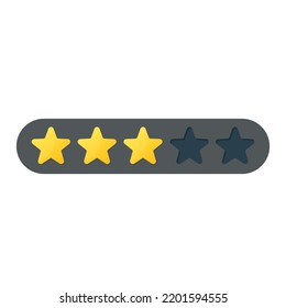3 stars customer review vector icon button for apps and websites