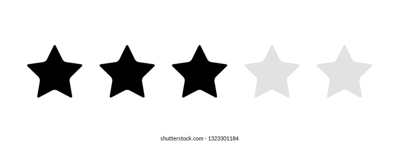  3 stars icon vector,rating stars