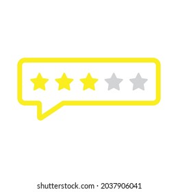 3 stars rating icon vector