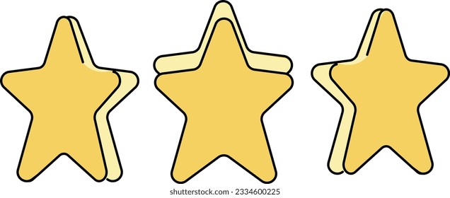 3 stars stikers pack rating design vector illustration