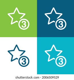 Símbolo plano cuatro colores conjunto de iconos mínimo