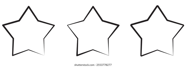 3 stars vector icon. Three stars arc vector