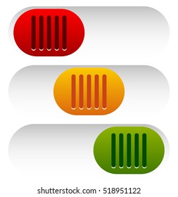 3 state slider buttons - Power off, standby, power on button(s)