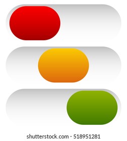 3 state slider buttons - Power off, standby, power on button(s)