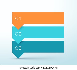 3 Step Arrow List Colorful Banners Infographic Diagram