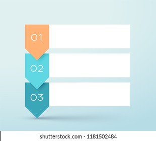 3 Step Arrow List White Banners Infographic Diagram