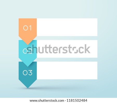 3 Step Arrow List White Banners Infographic Diagram