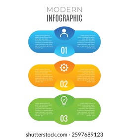 3 step business concept creative stylish editable modern infographic design