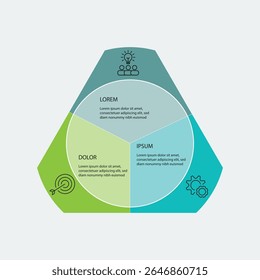 3 step business infographic template with icons suitable for business information and presentation