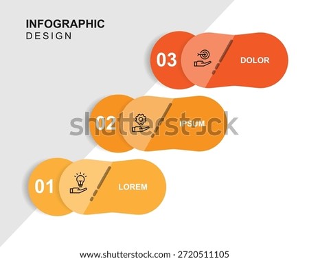 3 step business infographic template vector element with icons suitable for business information and graphic presentation