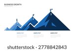 3 Step Business mountain pyramid infographic ascending Steps success strategy and financial growth process. presentation vector infographics.