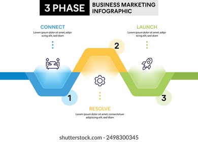 3 Step Half Hexagon Glassmorphism Infographic. Vector Illustration For Business Financial Report.