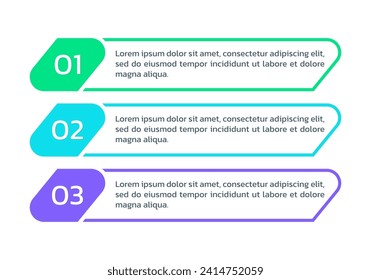 3 Step-Infografik-Vorlage. Listendiagramm, Diagramm mit fünf Zahlen. Business Infografik, Präsentation, modernes Layout mit vertikalen Elementen. Vektorgrafik.