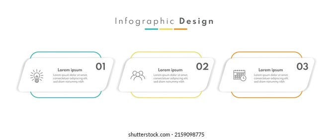 3 Step infograph. Colorful modern infographic design with elements in seperate layer. EPS 10 design