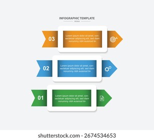 3 step infographic design. schedule concept with paper layout. can be used for workflow illustration