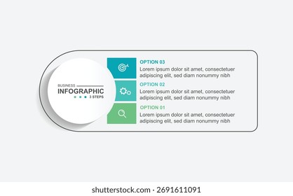 Diseño de infografía de 3 pasos. Concepto de programación con diseño de papel. se puede utilizar para la ilustración de flujo de trabajo