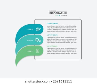 3 step infographic design. schedule concept with paper layout. can be used for workflow illustration