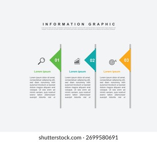 3 step infographic design. schedule concept with paper layout. can be used for workflow illustration