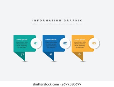 3 step infographic design. schedule concept with paper layout. can be used for workflow illustration