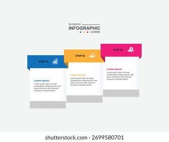 Diseño de infografía de 3 pasos. Concepto de programación con diseño de papel. se puede utilizar para la ilustración de flujo de trabajo
