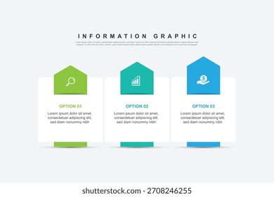 Diseño de infografía de 3 pasos. Concepto de programación con diseño de papel. se puede utilizar para la ilustración de flujo de trabajo