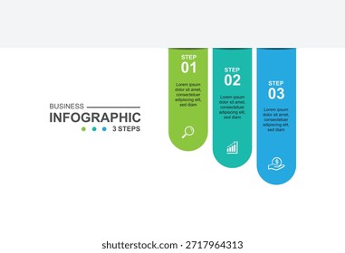 3 etapa infográfico design. conceito de programação com layout de papel. pode ser usado para ilustração de fluxo de trabalho