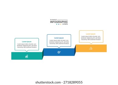 3 step infographic design. schedule concept with paper layout. can be used for workflow illustration
