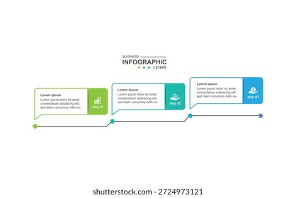 Diseño de infografía de 3 pasos. Concepto de programación con diseño de papel e iconos. se puede utilizar para la ilustración de flujo de trabajo
