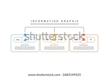 3 step infographic design. schedule concept with paper layout. can be used for workflow illustration